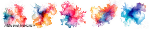 Set of water splashes isolated on transparent background	