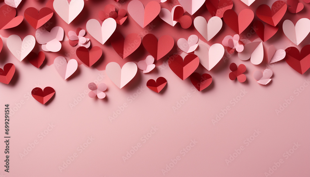 Romantic heart shaped backdrop, perfect for wedding celebration in February generated by AI