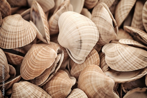 A close up bunch of shells.