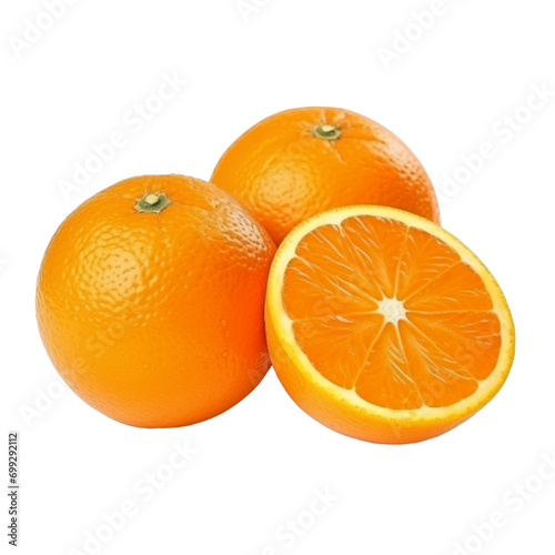 fresh organic tangerine cut in half sliced with leaves isolated on white background with clipping path photo