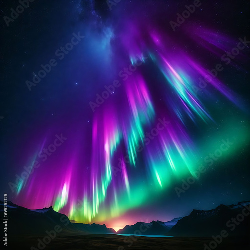 aurora borealis above the clouds