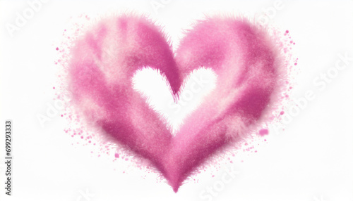pink heart on white