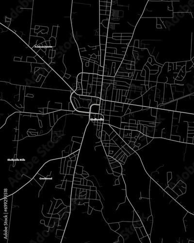 Shelbyville Tennessee Map, Detailed Dark Map of Shelbyville Tennessee photo