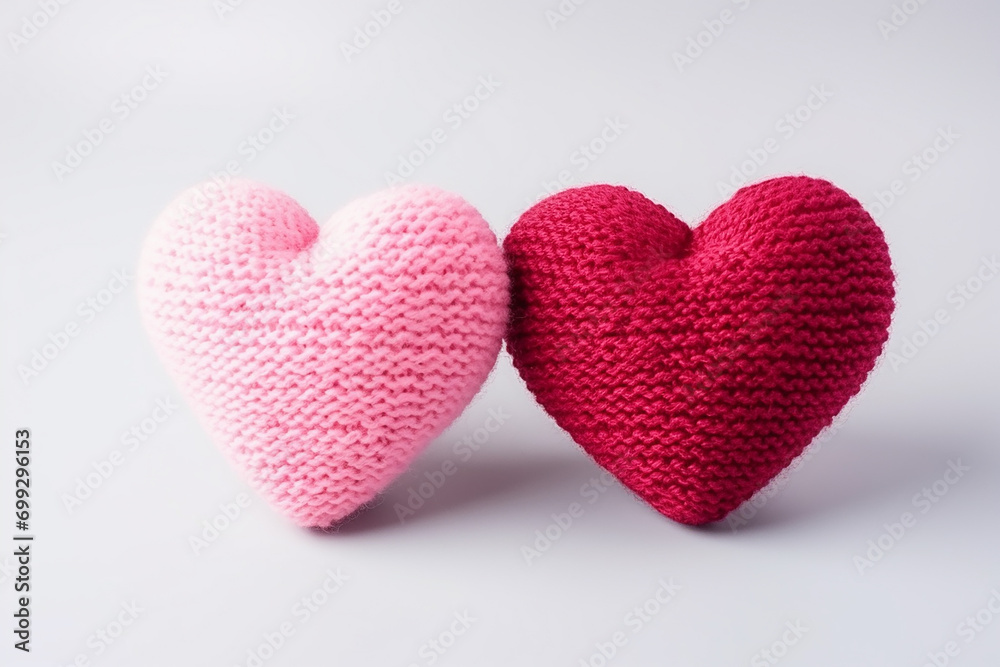 Handmade Knitted Hearts - Crafted Love Symbols for Cozy Creations - Created with Generative AI Tools