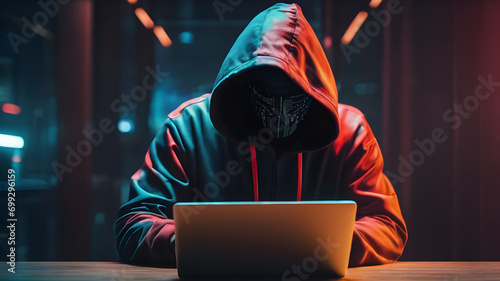 hacker with laptop photo