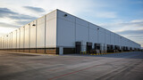 Outdoor warehouse. Loading doors of a warehouse. AI Generative