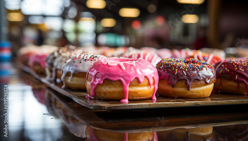 Freshness and sweetness on a multi colored plate, tempting indulgence generated by AI