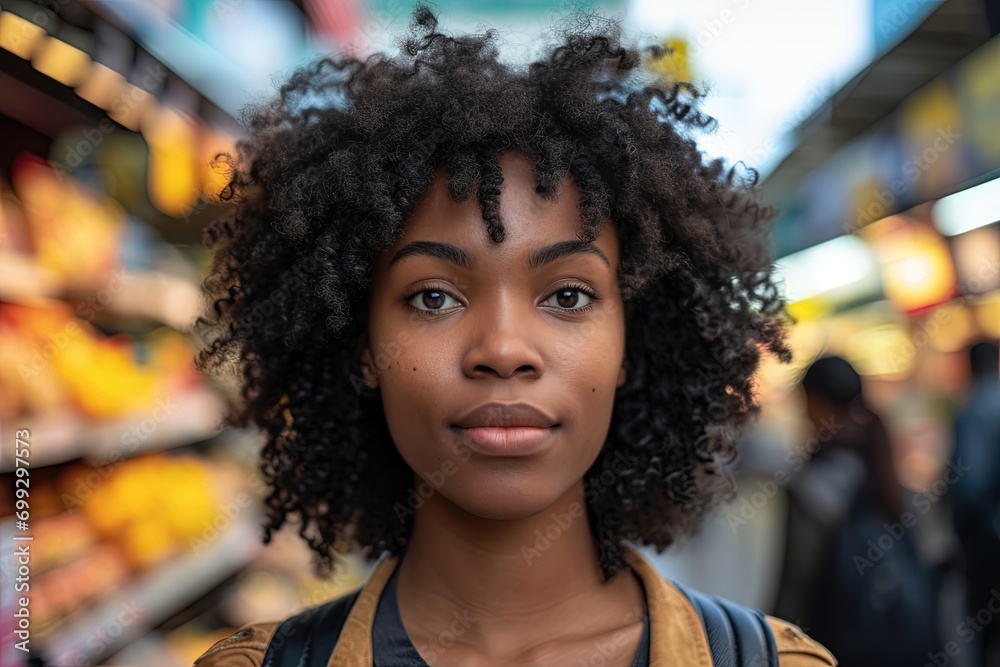 Beautiful african-american woman with curly hair. Beautiful african-american woman with curly hair.