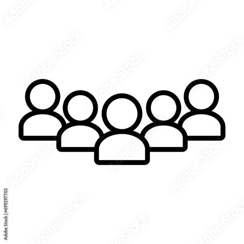 People, group, teamwork line icon vector design template illustration in trendy flat style to suit your web design