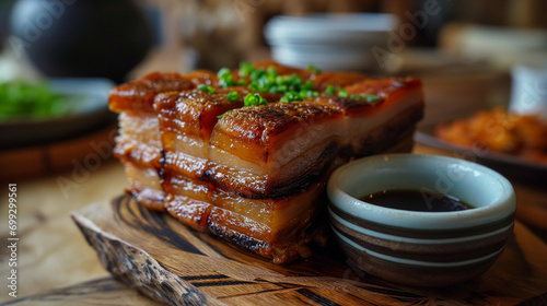 Dongpo pork braised pork belly in chinese style photo