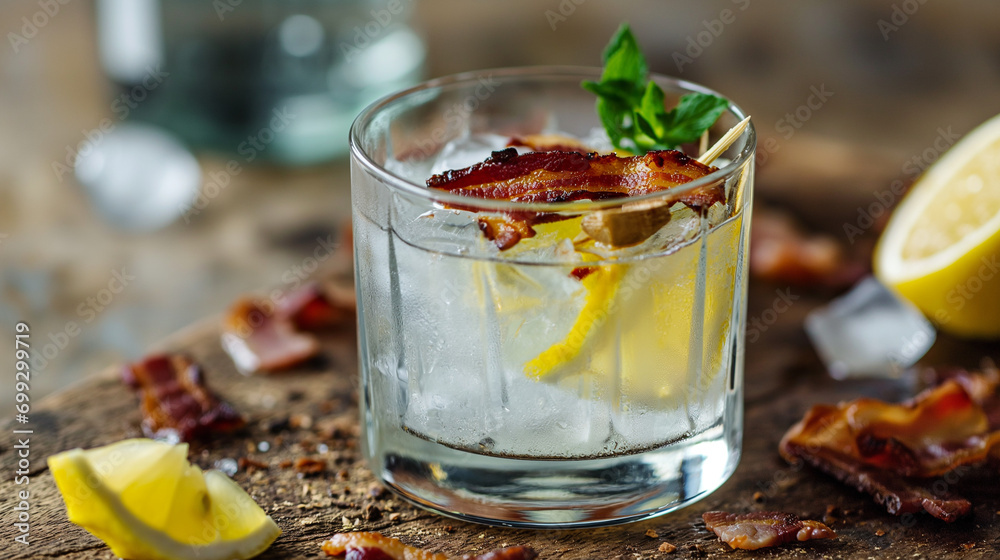 lemon gin and tonic with bacon lemon gin and tonic with bacon