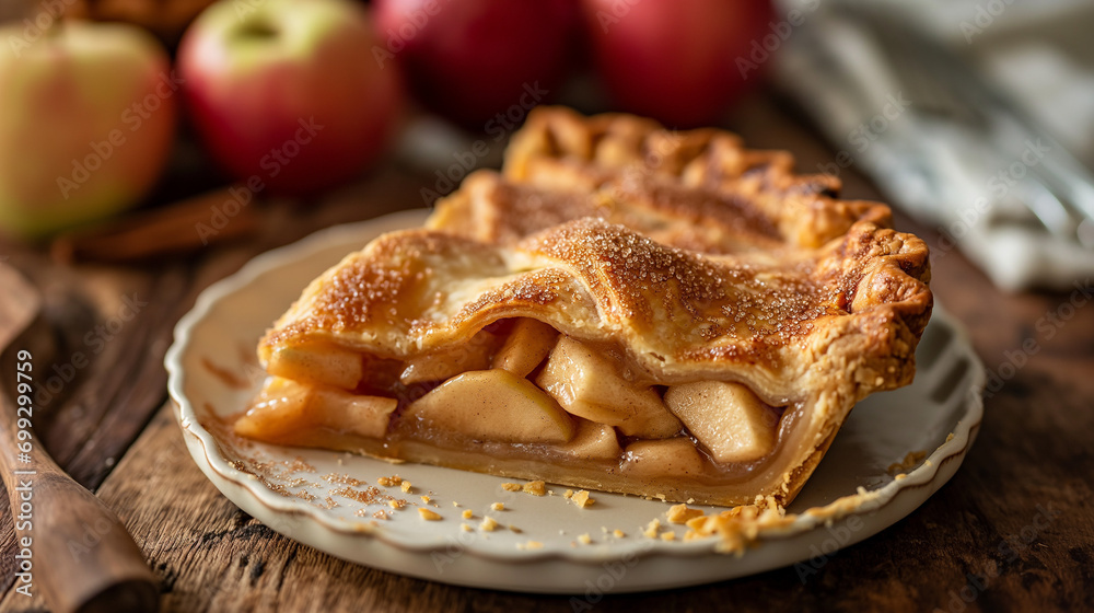 slice of apple pie with cinnamon slice of apple pie with cinnamon
