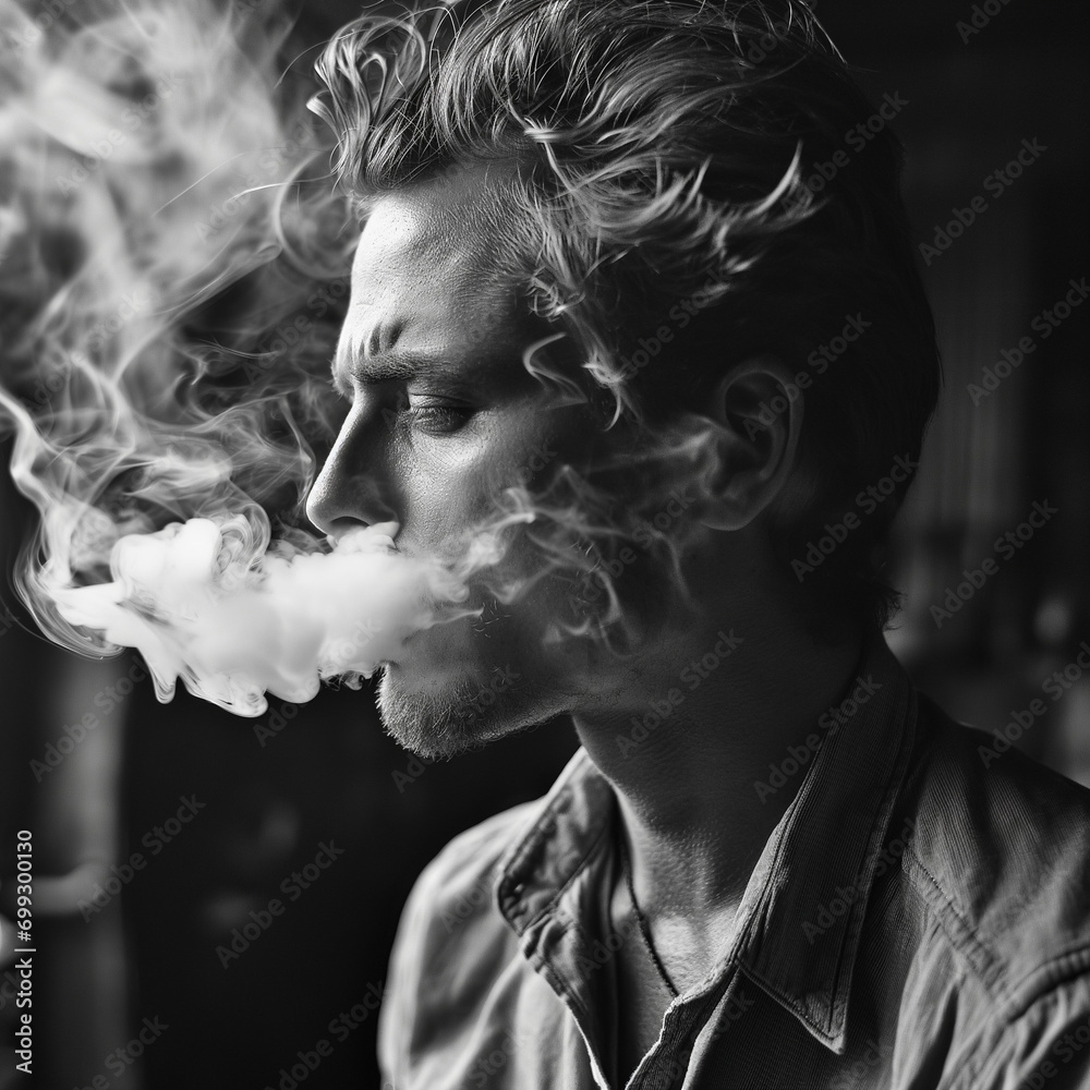 Fototapeta premium person smoking a cigarette
