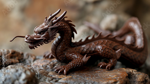 chinese dragon made of chocolate