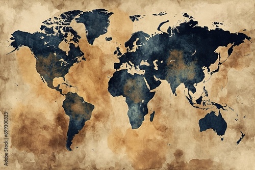 World map in minimalist style.
