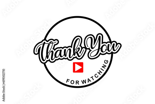 Illustration Thank you for watching the video is professionally designed against a cinematic background, Thanks for watching text for streamer video endings, 