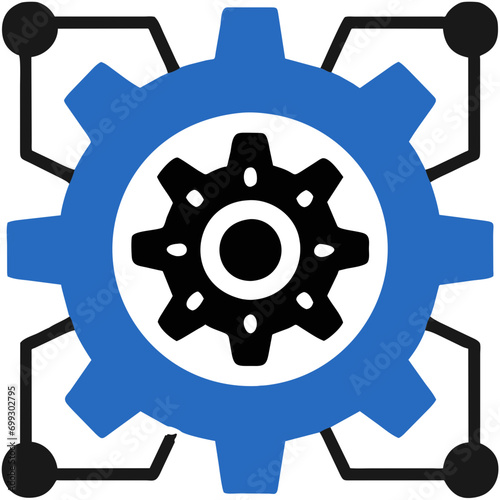 Gear with biomechanical elements. vektor icon illustation