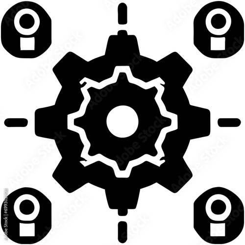 Gears with a gear-shaped tree. vektor icon illustation