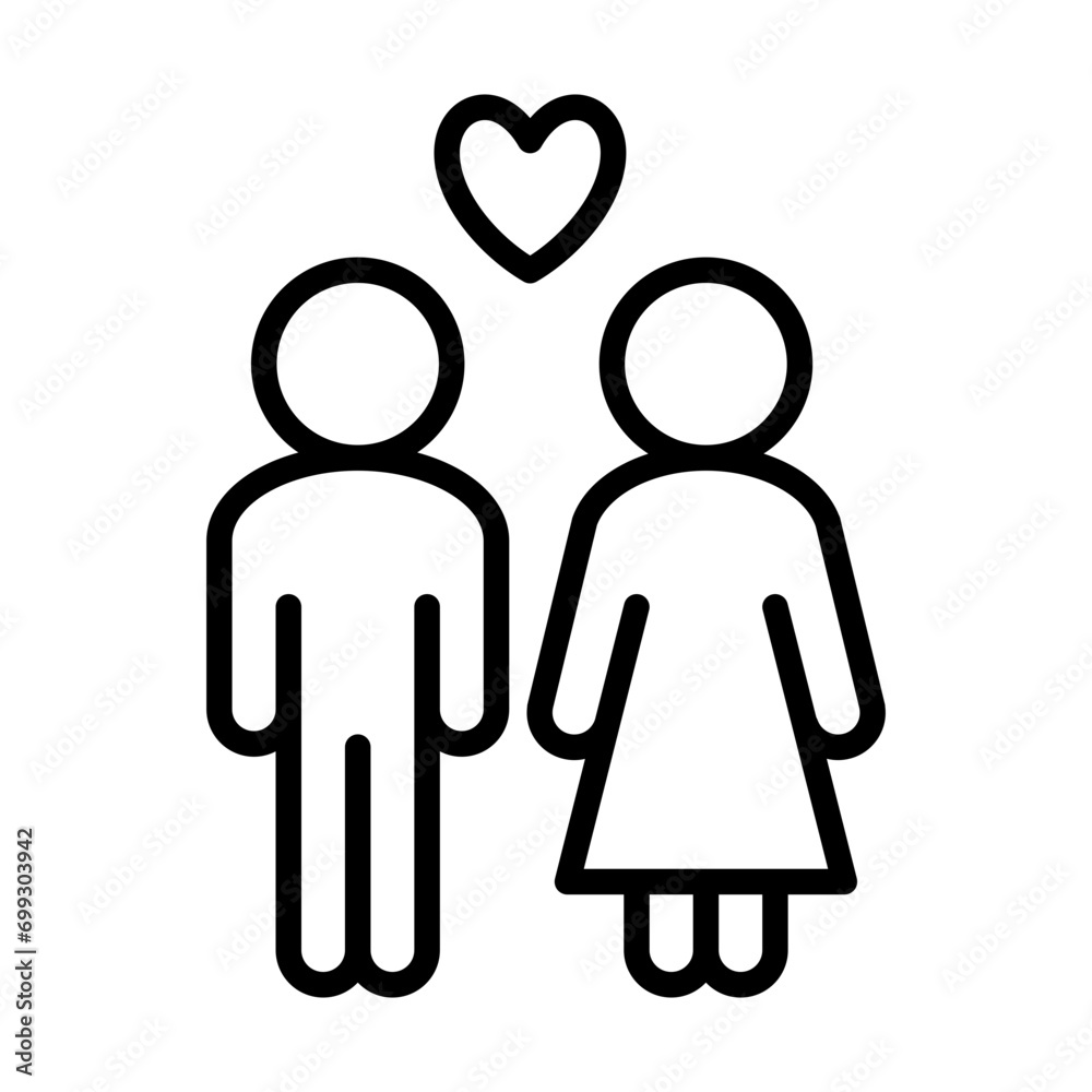 Person couple icon on transparent background Person couple icon on transparent background