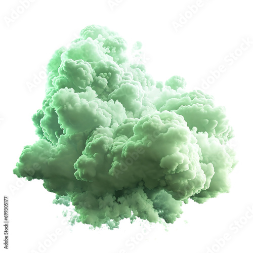 Green cloud isolated on white background. Design element.