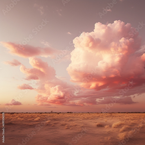 pink sunset in the desert