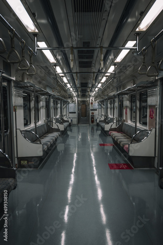 Seoul, South Korea - November 23 2022 "Empty metro in Seoul"