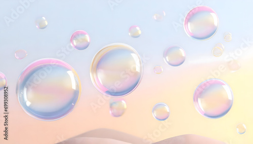 Wallpaper Mural Flying soap bubbles on a pastel background, 3D art, colorful, concept art, warm colors Torontodigital.ca