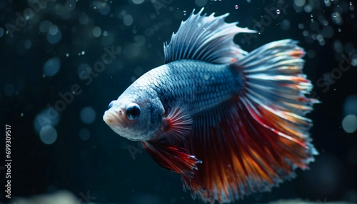 Underwater motion reveals the beauty of multi colored aquatic animals generated by AI
