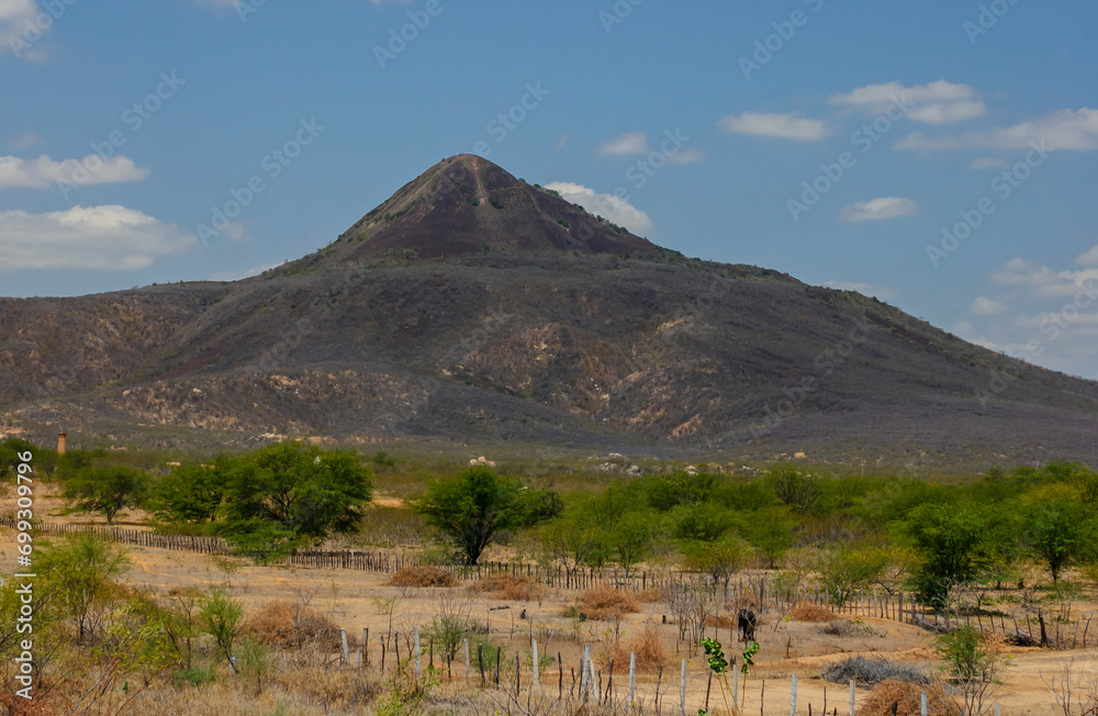 Cabugi peak, the main reference for volcanism in Brazil. Angicos, Rio Grande do Norte, Brazil.