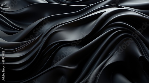 Black satin fabric, black silk, black fabric texture, silk, black satin backgrounds