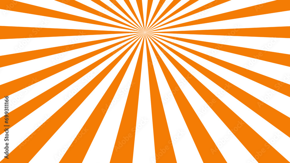 Naklejka premium Orange and white sunburst background