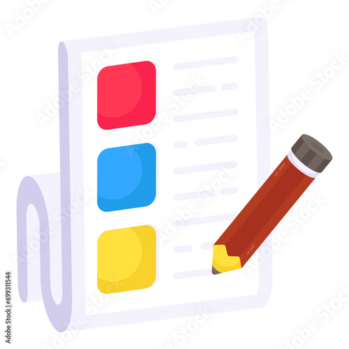 Trendy design icon of list writing

