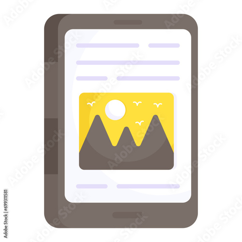 Conceptual flat design icon of mobile landscape 

