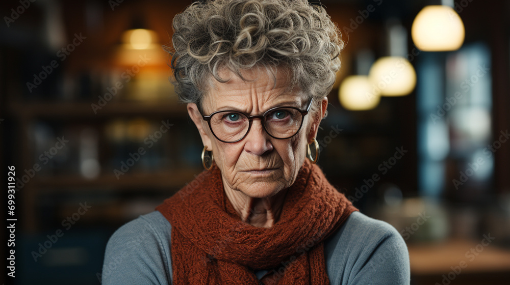 frustrated, angry senior woman frustrated, angry senior woman