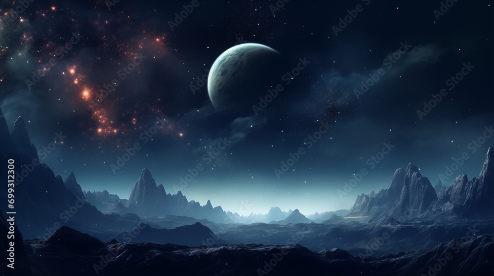 神秘的な宇宙空間と星々 神秘的な宇宙空間と星々