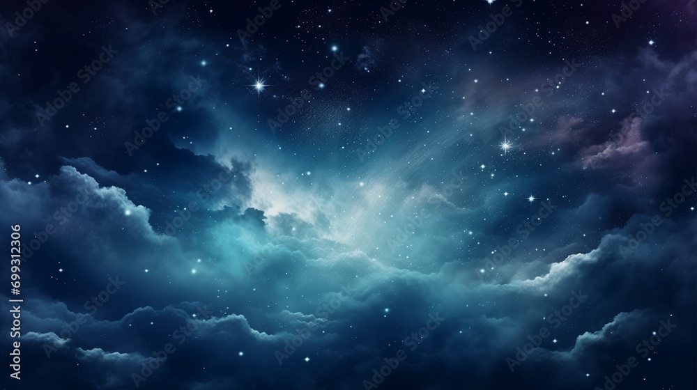 神秘的な宇宙空間と星々
