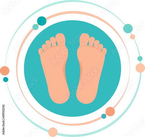 Bare feet graphic icon symbol transparent background