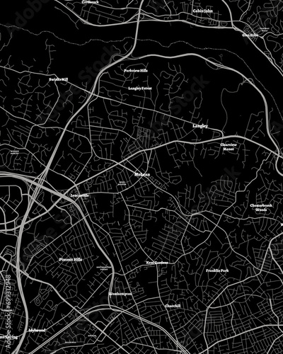 McLean Virginia Map, Detailed Dark Map of McLean Virginia photo