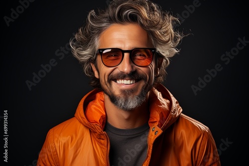 Cheerful ethnic man in trendy outfit photo