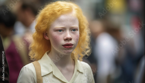 Wallpaper Mural A confident young adult redhead smiling outdoors, looking at camera generated by AI Torontodigital.ca
