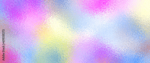 Colorful iridescent holographic foil texture  vector illustration with pastel unicorn rainbow background  pastel color glass. Christmas background. Blurred illustration for design.