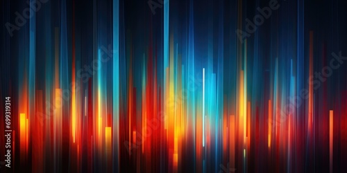 neon line lights on blue background, in the style of dark aquamarine and orange, glitches, abstraction-création, light crimson and light amber, flat chromatic fields, light bronze photo