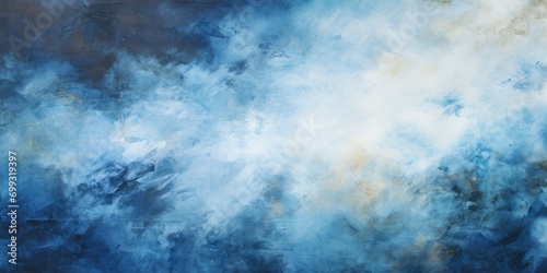 a blue background with a white texture that is distressed  in the style of dark and moody chiaroscuro  bright backgrounds  shaped canvas  color-light  vibrant