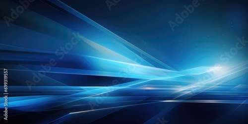 blue abstract background with white lines, in the style of sharp and angular, transparent layers, stripes and shapes, luminous compositions, shaped canvas, lightbox