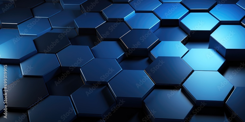 background with 3d hexagon with blue dots, in the style of dark sky-blue and dark navy, shaped canvas, rectangular fields, wallpaper background with 3d hexagon with blue dots, in the style of dark sky-blue and dark navy, shaped canvas, rectangular fields, wallpaper