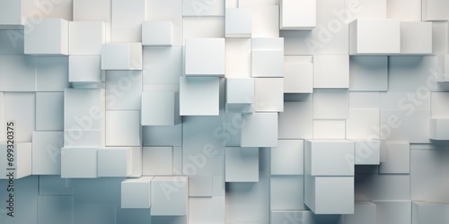 geometric white wall background with square boxes, in the style of layered abstracts, overlapping shapes