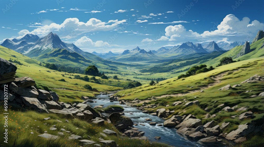 Captivating Alpine Scenery: Thrilling Peaks, Serene Lakes, and Breathtaking Landscapes, generative AI