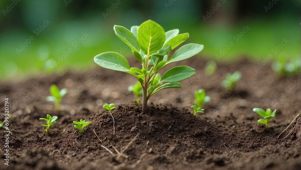 Young Plant and Soil, Protect Green Theme, Energy Saving, Plant Growing Young Plant and Soil, Protect Green Theme, Energy Saving, Plant Growing