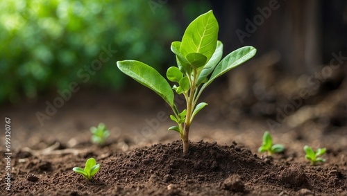 Young Plant and Soil, Protect Green Theme, Energy Saving, Plant Growing