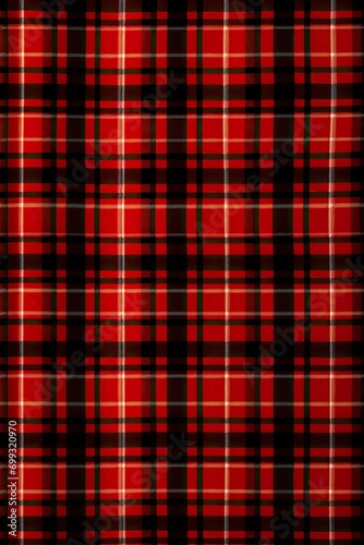 Vintage Red Plaid Textile Pattern Tartan Cloth Crisscrossed Lines Checkered Cozy Rustic Sett